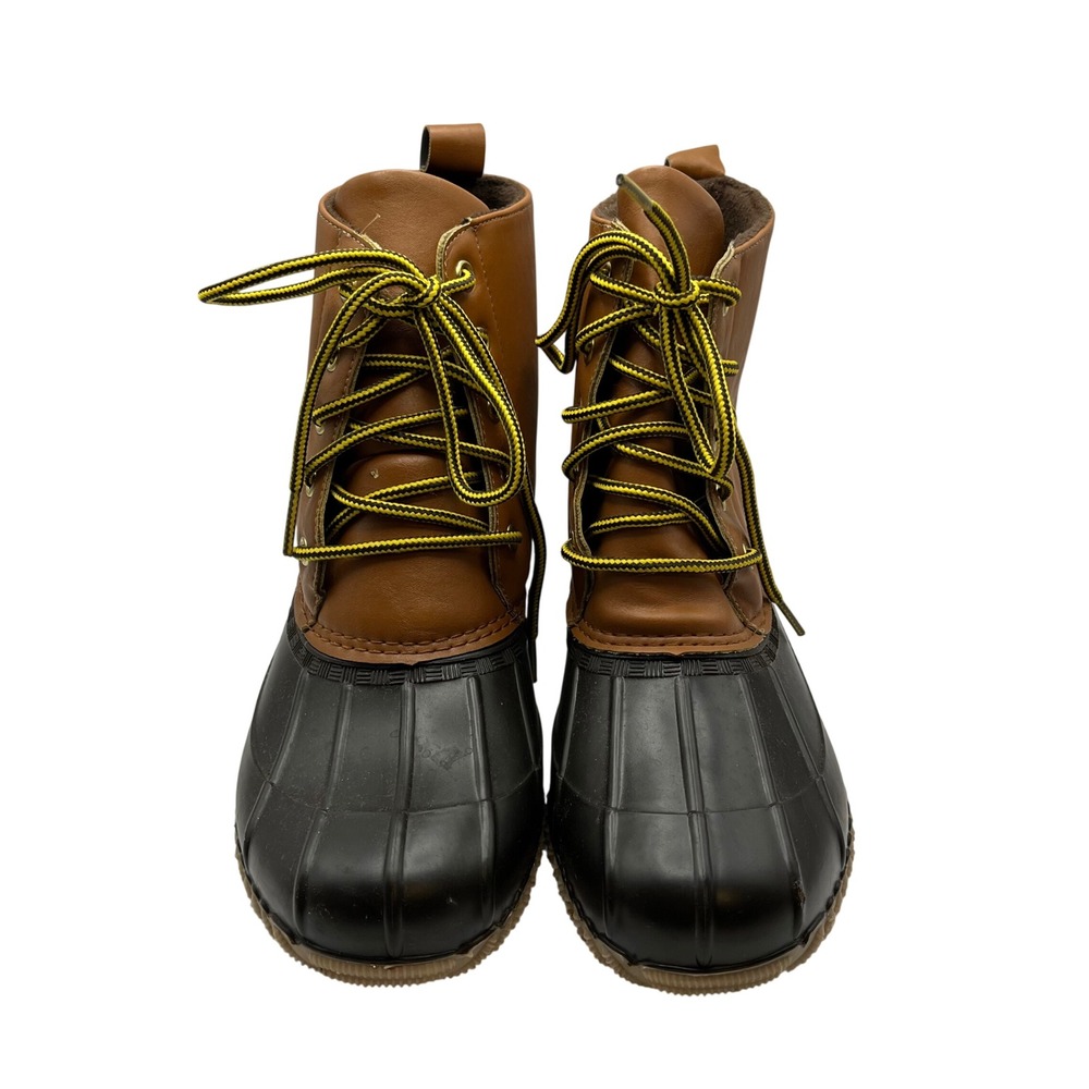 Canyon Creek Womens Duck Boots Size 8 Brown Black Lace Up Fleece Lined
